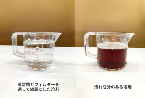 いつもきれいな溶剤でクリーニング